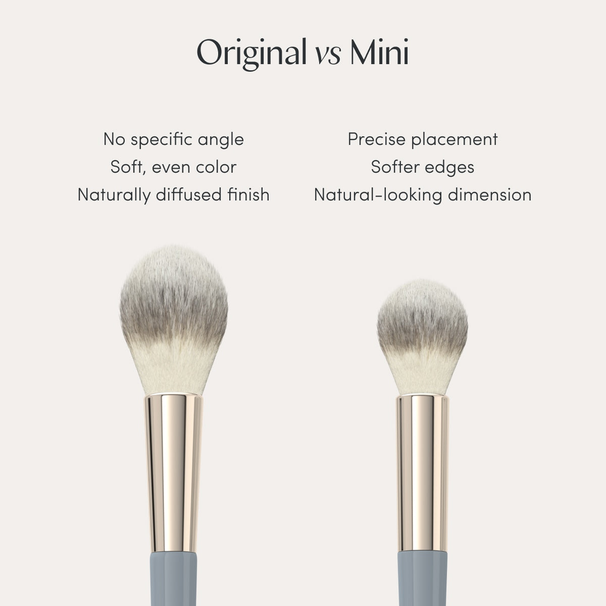 Ravie Beauty The Mini Blush Brush vs Original the blush brush