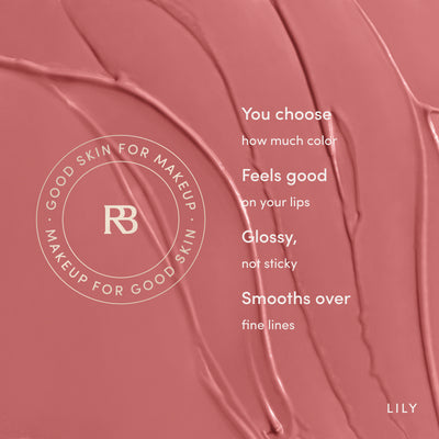 You choose how much color. Feels good on your lips. Glossy, not sticky. Smooths over fine lines. Ravie Beauty Effortless Lips™ Sheer-Buildable Lip Color in Lily 