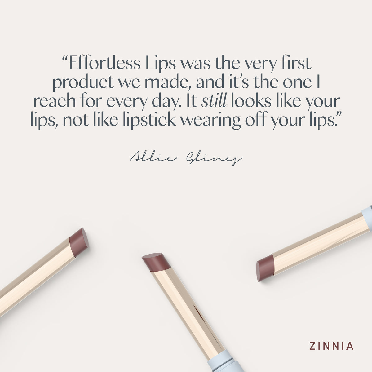 “Effortless Lips was the very first product we made, and it’s the one I reach for every day. It still looks like your lips, not like lipstick wearing off your lips.” Allie Glines. Ravie Beauty Effortless Lips™ Sheer-Buildable Lip Color in Zinnia 