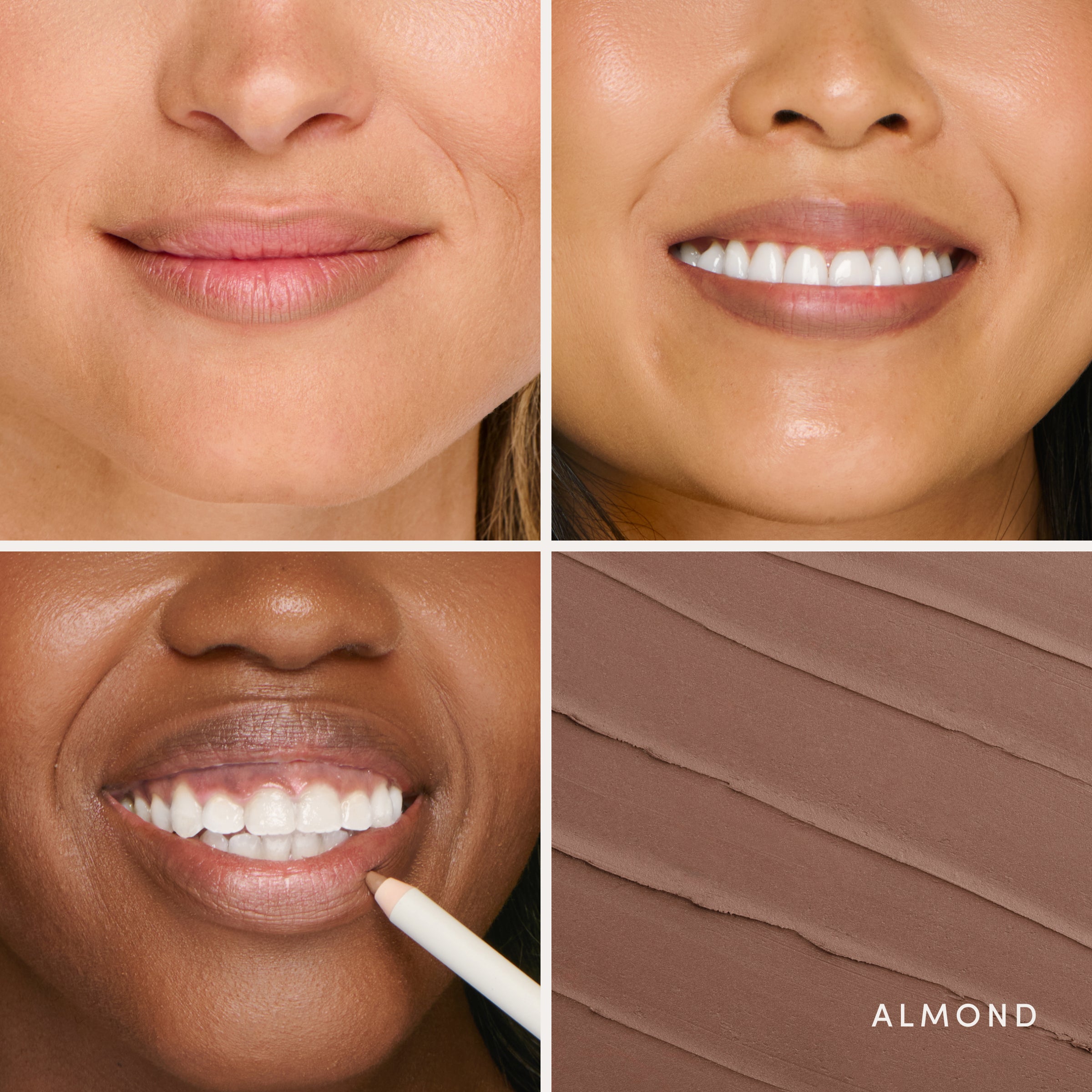Soft Definition™ Longwear Lip Liner in Almond, worn