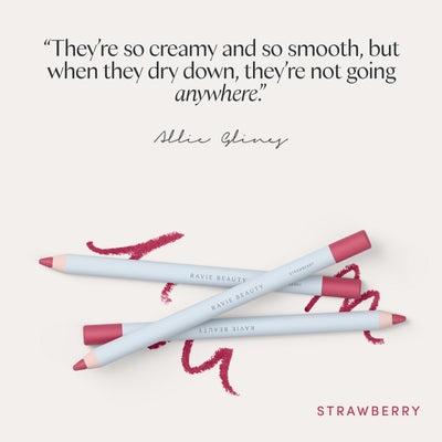 “They’re so creamy and so smooth, but when they dry down, they’re not going anywhere.” Allie Glines. Ravie Beauty Soft Definition™ Longwear Lip Liner in Strawberry 