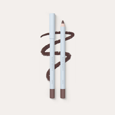 Two pencils and a swatch. Ravie Beauty Soft Definition™ Longwear Lip Liner in Truffle 