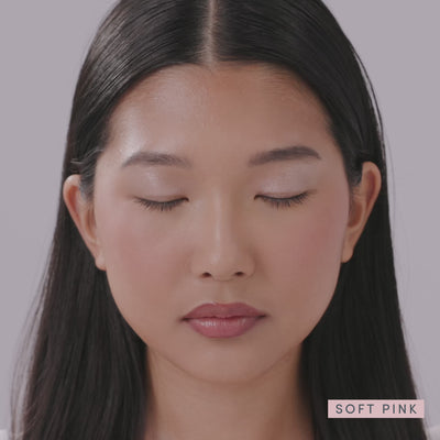 Models wearing it, and the sparkle catching the light. Ravie Beauty Softlight™ Glistening Eye Topper in Soft Pink 